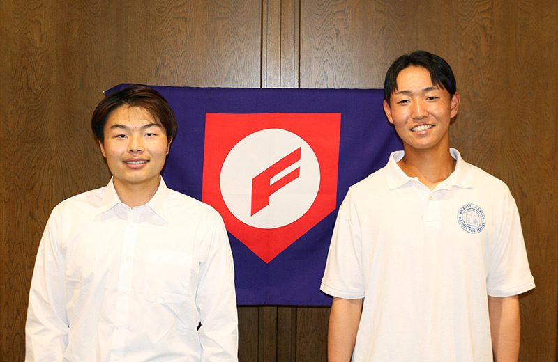 主将・荒井 優真さん　捕手・名越 龍海さん